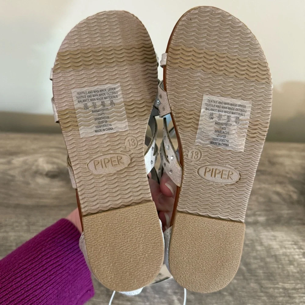 Piper Silver Sandals (New) Size 13 & Skechers in play condition Size 13.5